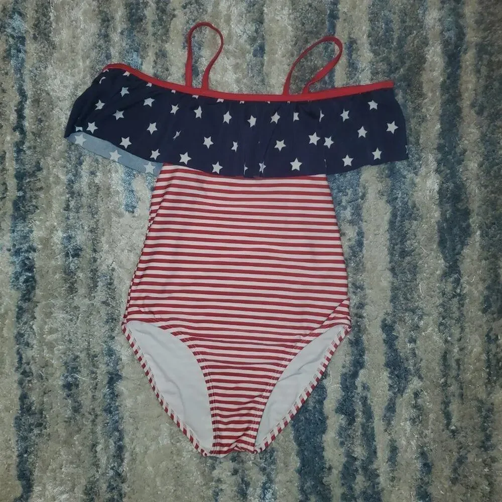Childrens Place Patriotic One-Piece || sz 10/12 || EUC